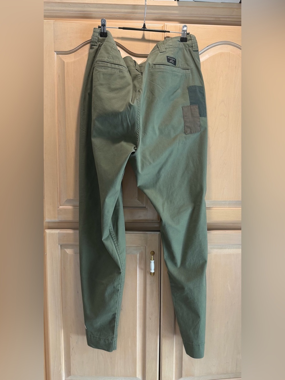 Banana Republic Olive Green Workwear Chinos with Dark Patch Panels - Picture 3 of 5